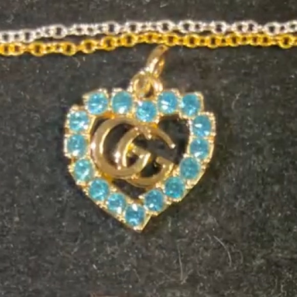 GUCCI Upcycled Turquoise & Gold Charm on Gold Tone Necklace - Picture 5 of 6